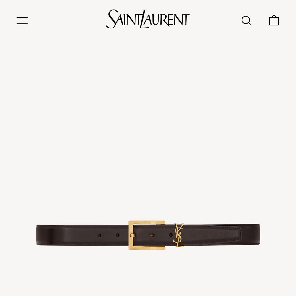 Saint Laurent Belt - Brown with Gold Hardware